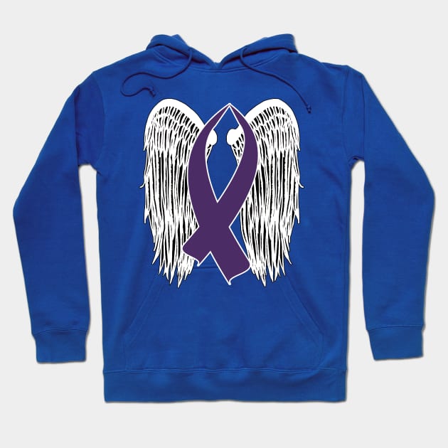 Winged Awareness Ribbon (Purple) Hoodie by BlakCircleGirl